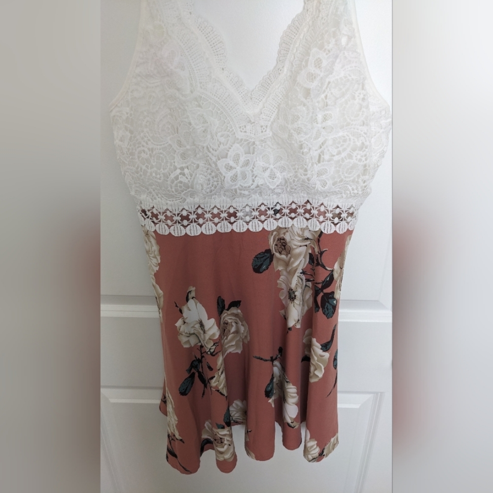 Floral Print Lace Dress from Cupshe, Size Large- Never worn.